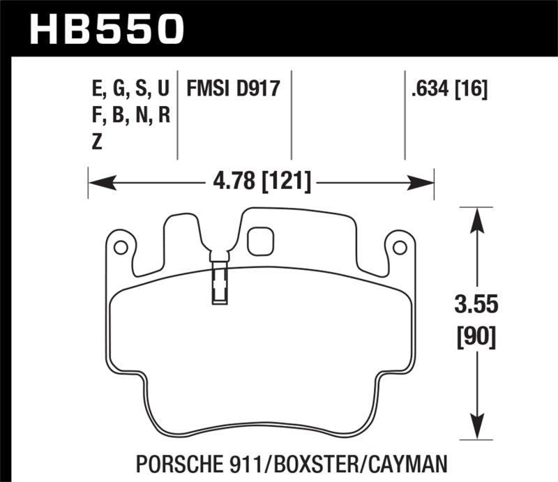 Hawk HPS 5.0 Front Brake Pads for Select Porsche and BMW Applications - HB550B.634