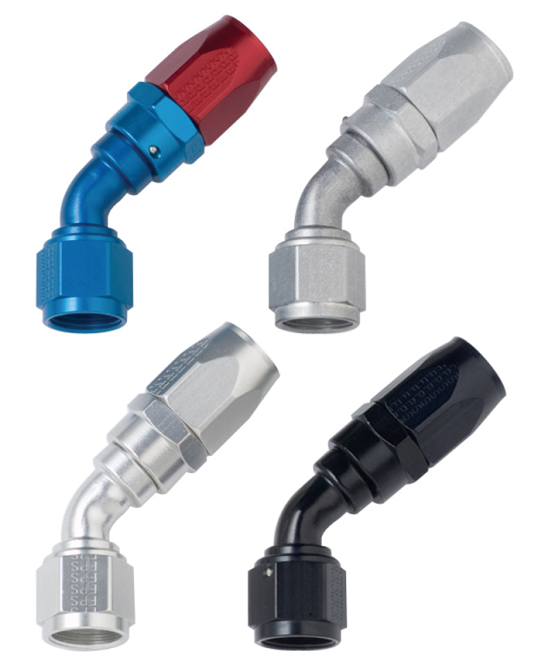 Fragola -16AN x 45 Degree Power Flow Hose End - Clear