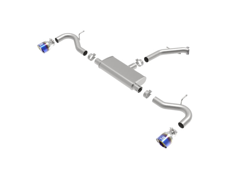 aFe Takeda 2.5in 409 SS Axle-Back Exhaust System Blue Flame 18-20 Hyundai Elantra GT L4-1.6L(t)