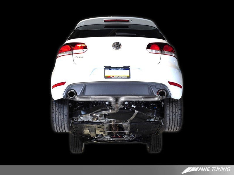 AWE Tuning Mk6 GTI Performance Cat-Back - Diamond Black Round Tips