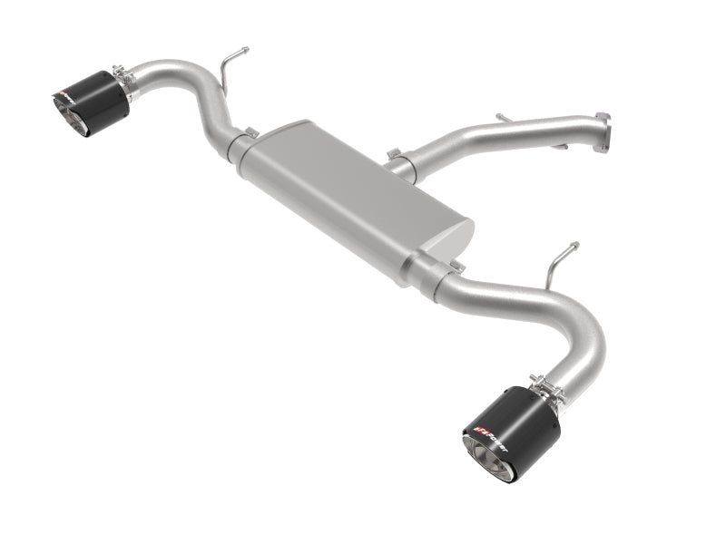 aFe Takeda 2.5in 409 SS Axle-Back Exhaust System Carbon Fiber 18-20 Hyundai Elantra GT L4-1.6L(t)