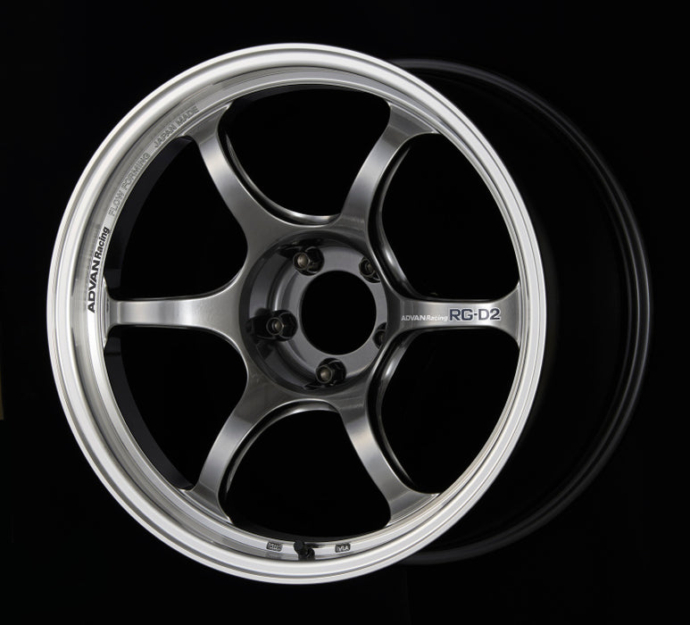 Advan RG-D2 17x8.0 +35 4-100 Machining &amp; Racing Hyper Black Wheel