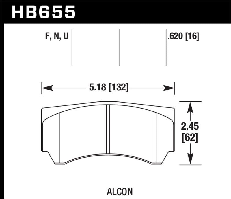 Hawk HPS Brake Pads for Alcon Calipers - HB655F.620