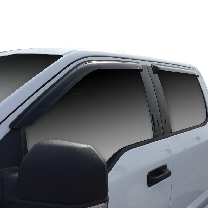 Westin 2015-2018 Ford F-150 SuperCrew Slim Wind Deflector 4pc - Smoke