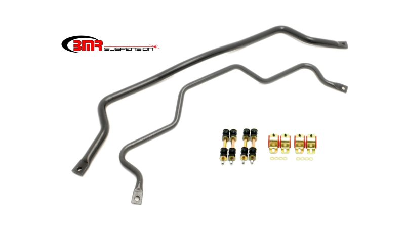 BMR 93-02 F-Body Front (SB001H) &amp; Rear (SB003H) Sway Bar Kit w/ Bushings - Black Hammertone