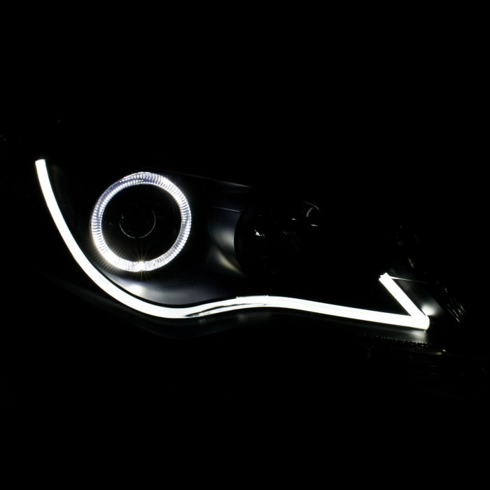 ANZO 2012-2013 Toyota Camry Projector Headlights w/ Halo Black