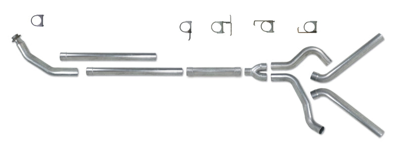 Diamond Eye KIT 4in Turbo Back MFLR RPLCMENT PIPE DUAL SS: 94-02 DODGE CUMMINS 5.9L
