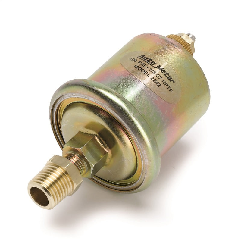AutoMeter Gauge Dual Fuel & Oilp 3-3/8in. 0 Ohm(e) to 90 Ohm(f)& 100PSI Elec Antique Beige