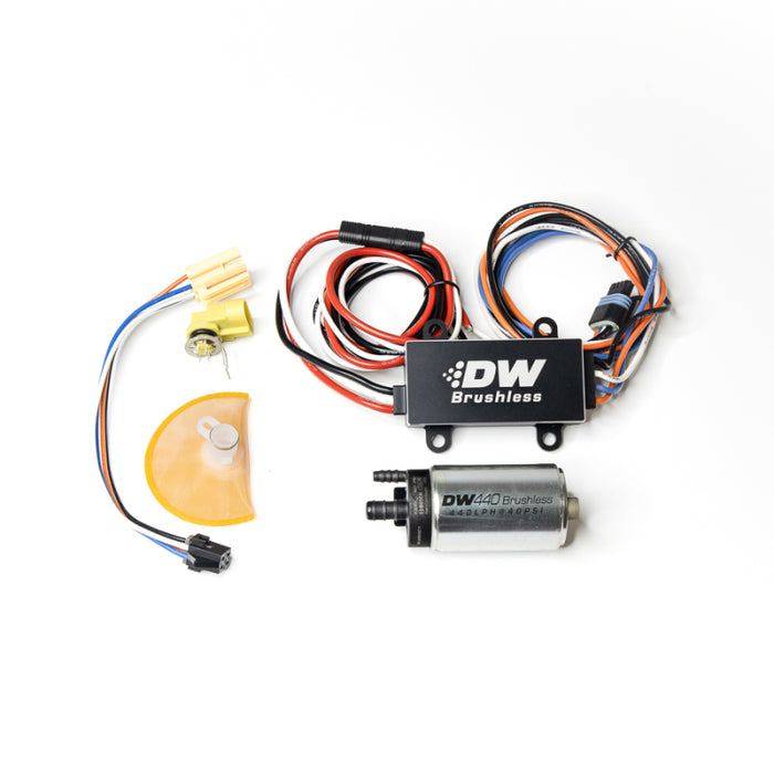 DeatschWerks DW440 440lph Brushless Fuel Pump w/ PWM Controller &amp; Install Kit 99-04 Ford Mustang GT