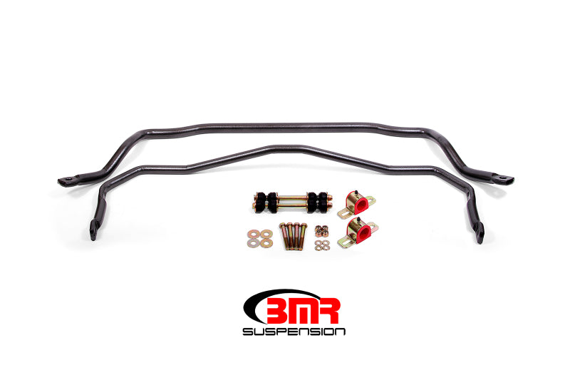 BMR 64-72 A-Body Front &amp; Rear Sway Bar Kit w/ Bushings - Black Hammertone