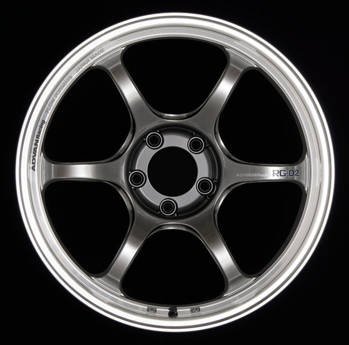 Advan RG-D2 17x8.0 +35 4-100 Machining &amp; Racing Hyper Black Wheel