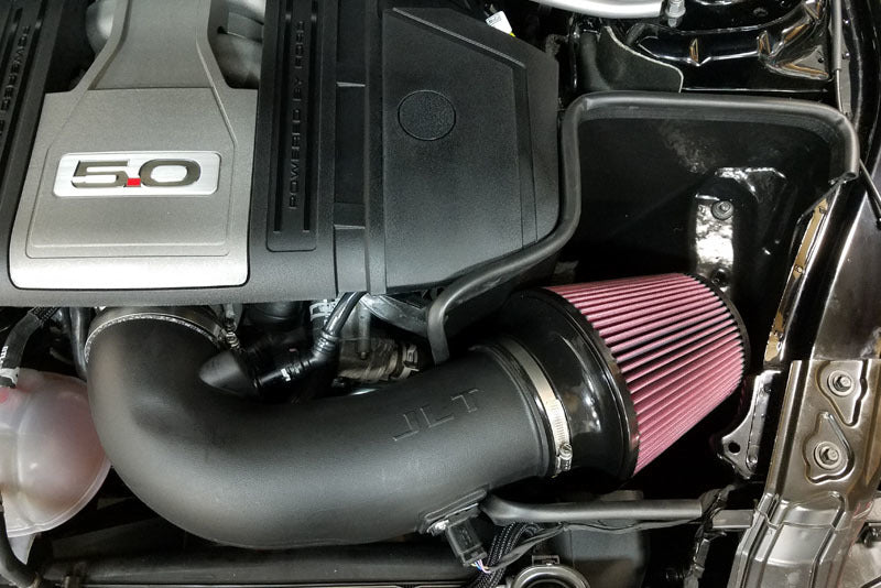 JLT 18-21 Ford Mustang GT Black Textured Cold Air Intake Kit w/Red Filter - Tune Req