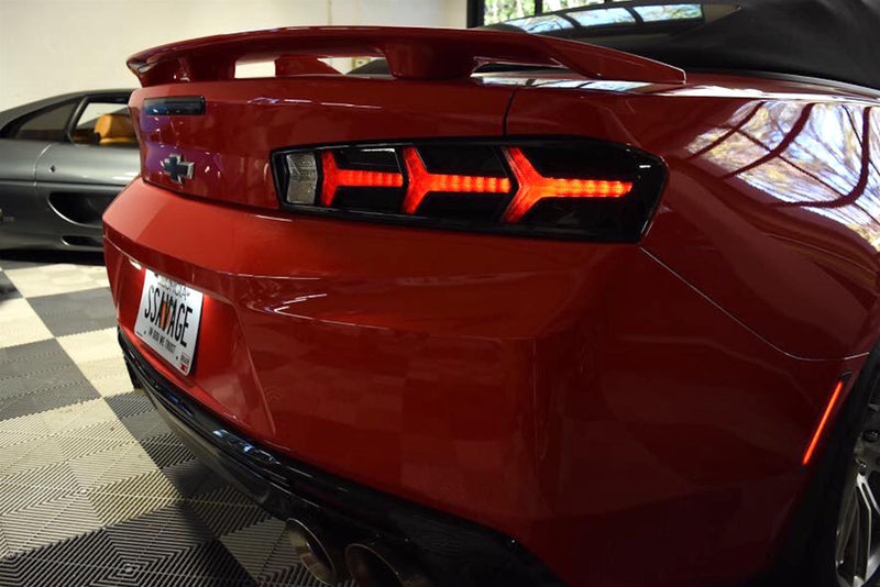 2016-2018 Camaro Morimoto XB LED Aventador Style Tail Lights Clear Lens Black Housing Pair