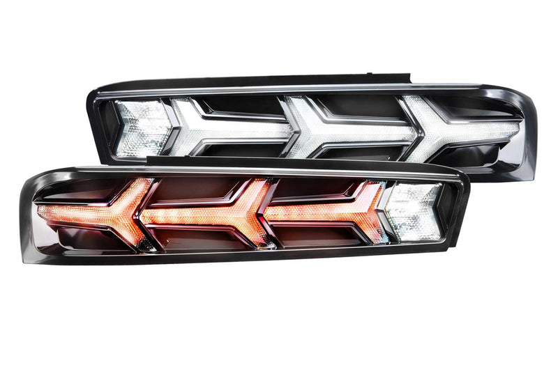 2016-2018 Camaro Morimoto XB LED Aventador Style Tail Lights Clear Lens Black Housing Pair